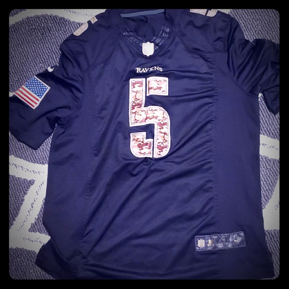 Ravens Flacco salute the troops jersey desert camo